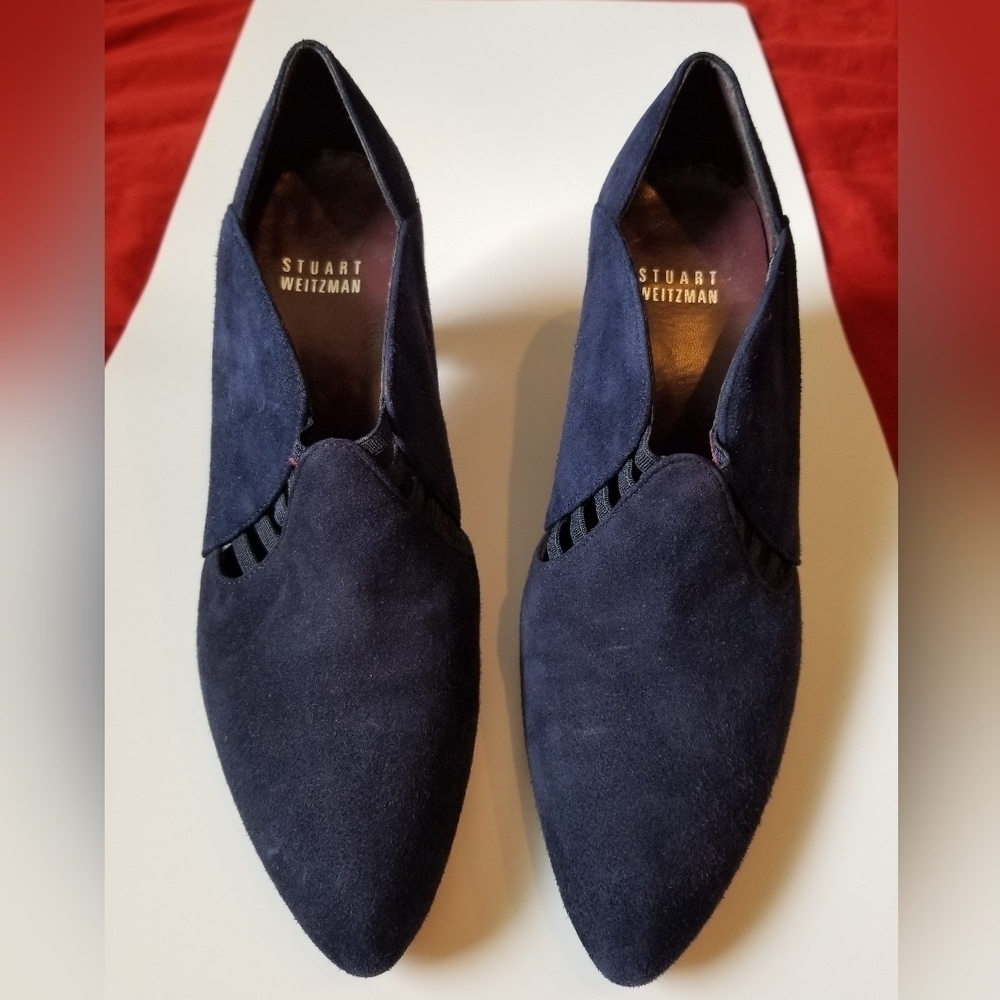 Stuart Weitzman Navy Blue Suede Pump Sz 6.5